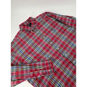 Ralph Lauren‎ Blaire Mens XXL Button Down Shirt Red Plaid Long Sleeve Cotton